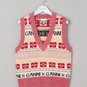 Ganni V-Neck Sweater Vest NWT
